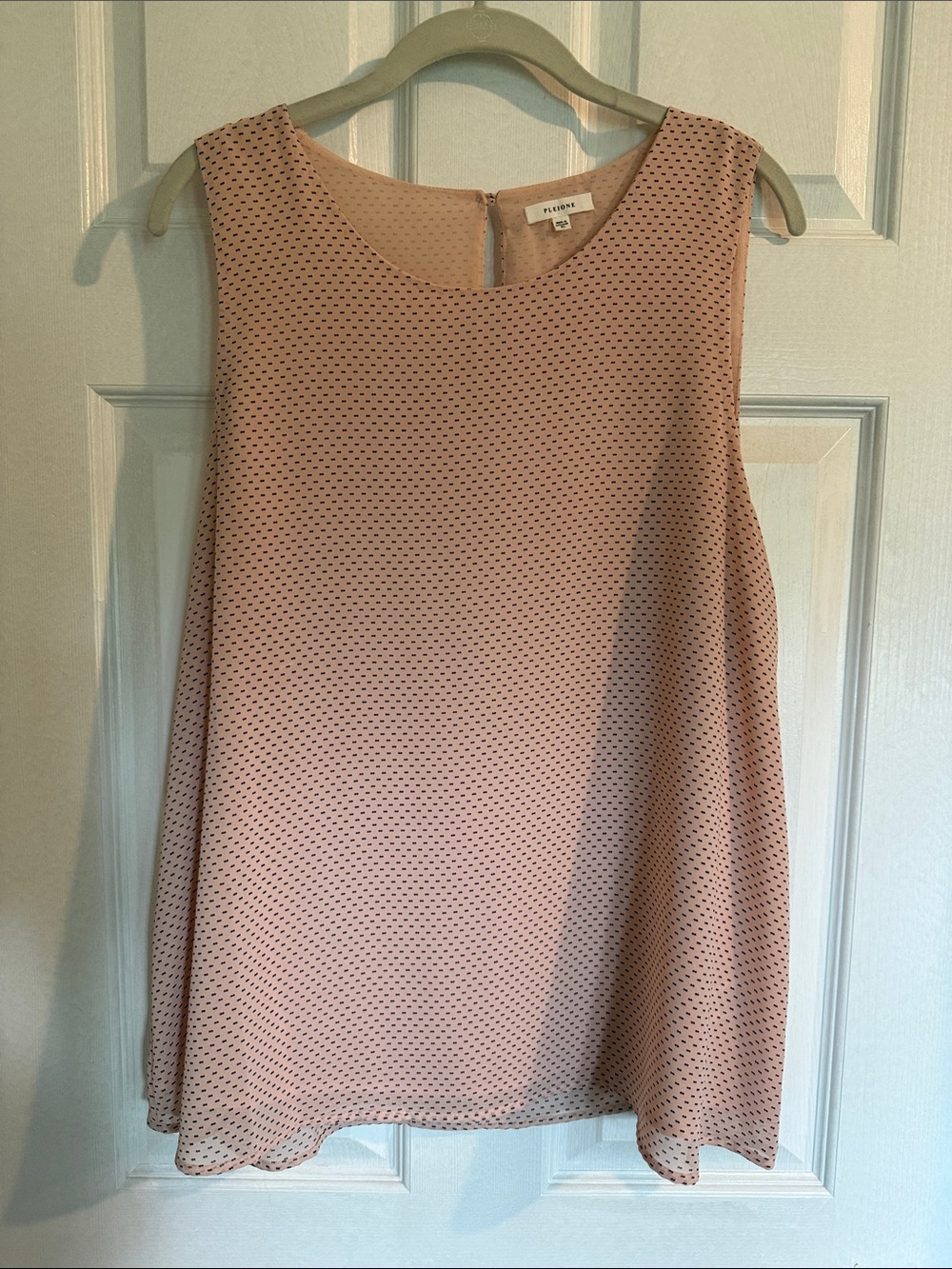 Pleione Blush Pink Sleeveless Polka Dot Camisole - XL